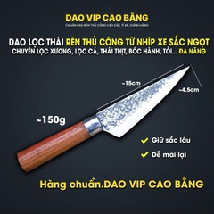 Dao lọc thái - Thép nhíp ô tô - Cán gỗ G15TH hàng chuẩn chính hãng của DAO VIP CAO BẰNG