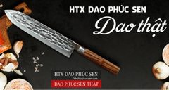 Dao lọc thái sắc bén - Thép nhíp dập hoa văn - Cán tự nhiên khâu inox - N01A | DAO VIP - HTX DAO PHÚC SEN