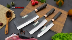 Bộ dao bếp nhíp xe chặt thái lọc đa năng cán gỗ mun CB89NMDD /  / HTX DAO PHÚC SEN