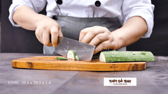 Thớt Gỗ Teak Cao Cấp - Cắt Thái, Trang Trí - 30,5x20,5x1,4cm - OV01 | HTX DAO PHÚC SEN