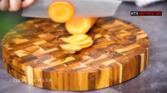 Thớt Gỗ Teak Cao Cấp - Chặt Thái, Trang Trí - 30x30x3,8cm - TDC04