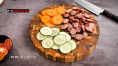 Thớt Gỗ Teak Cao Cấp - Chặt Thái, Trang Trí - 30x30x3,8cm - TDC04