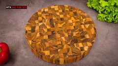 Thớt Gỗ Teak Cao Cấp - Chặt Thái, Trang Trí - 30x30x3,8cm - TDC04