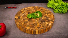 Thớt Gỗ Teak Cao Cấp - Chặt Thái, Trang Trí - 30x30x3,8cm - TDC04