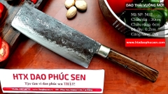 Dao thái sắc bén - Thép nhíp ô tô - Cán gỗ tự nhiên khâu inox - N02 | DAO VIP - HTX DAO PHÚC SEN