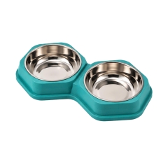 Bát ăn đôi nhựa kèm INOX hình lục giác 0229-1/ 33.5*18.5*4.5cm 8936204292663