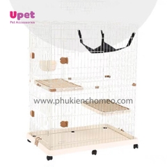 Lồng mèo 2 tầng nhựa 84_55_114 (6 bánh) ( BP267 )
