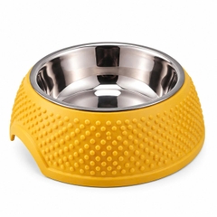 Bát nhựa đơn vân hạt nổi + INOX (0035-1) 18.8*6cm 8936204292694