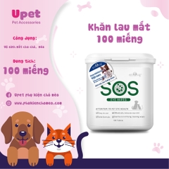 Khăn lau mắt SOS cho chó mèo 100 miếng/hộp