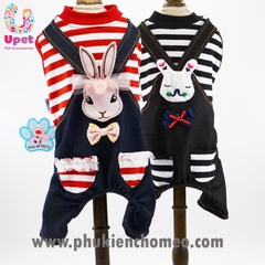 CQ421 - Bunny sọc bib - dải màu đen và trắng