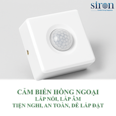 Công tắc cảm ứng hồng ngoại lắp nổi trần hoặc tường Siron