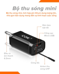 Micro không dây COK ST-123 chống hú, lọc âm cực đỉnh cân mọi dàn karaoke, loa kéo
