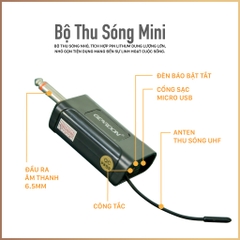 Micro Không Dây Cao Cấp GED LY-02 Hợp Kim Nhôm, Chống Hú
