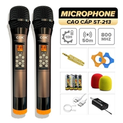 Micro Không Dây Cao Cấp COK ST-213 Chỉnh Âm Đa Dạng