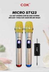 Micro không dây COK ST-123 chống hú, lọc âm cực đỉnh cân mọi dàn karaoke, loa kéo