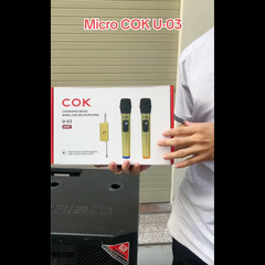 Micro Karaoke Không Dây Cao Cấp COK U-03 Chống Hú, Lọc Âm Tốt