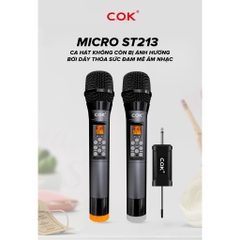 Micro Không Dây Cao Cấp COK ST-213 Chỉnh Âm Đa Dạng