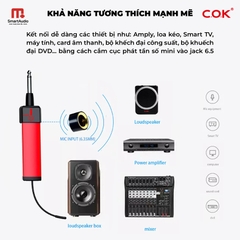 Micro Không Dây Đa Năng COK 1100 Hợp Kim Nhôm Cao Cấp, Bộ Lọc Âm Thanh Thế Hệ Mới
