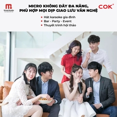 Micro Không Dây Đa Năng COK 1100 Hợp Kim Nhôm Cao Cấp, Bộ Lọc Âm Thanh Thế Hệ Mới