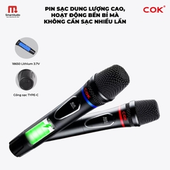 Micro Không Dây Đa Năng COK 1100 Hợp Kim Nhôm Cao Cấp, Bộ Lọc Âm Thanh Thế Hệ Mới