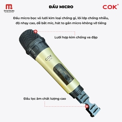 Micro Karaoke Không Dây Cao Cấp COK U-03 Chống Hú, Lọc Âm Tốt