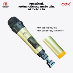 Micro Karaoke Không Dây Cao Cấp COK U-03 Chống Hú, Lọc Âm Tốt