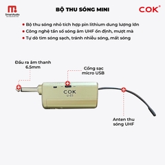Micro Karaoke Không Dây Cao Cấp COK U-03 Chống Hú, Lọc Âm Tốt