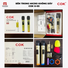 Micro Karaoke Không Dây Cao Cấp COK U-03 Chống Hú, Lọc Âm Tốt