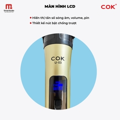 Micro Karaoke Không Dây Cao Cấp COK U-03 Chống Hú, Lọc Âm Tốt