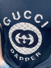 Áo thun nam hoạ tiết đính cườm logo gucci AT6606 độc đáo