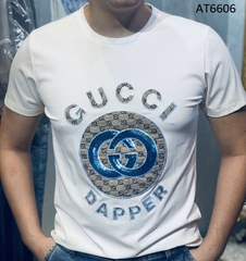 Áo thun nam hoạ tiết đính cườm logo gucci AT6606 độc đáo