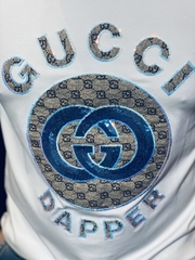 Áo thun nam hoạ tiết đính cườm logo gucci AT6606 độc đáo