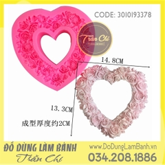 L20 - Khuôn silicone Vòng TRÁI TIM - Size LỚN 17CM (10/2)