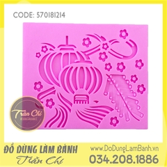 Khuôn silicone Hoa, pháo, đèn Tết - Chữ nhật