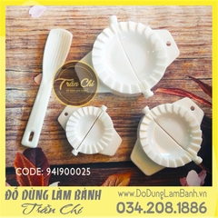 Combo 3 khuôn nhựa làm bánh XẾP, HÁ CẢO, SỦI CẢO VTR 3 size (Kèm muỗng múc nhân)