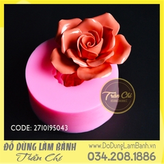 Khuôn silicone hoa HỒNG cánh mỏng xoắn xòe 5 (5043)