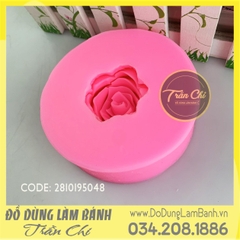 Khuôn silicone hoa Hồng nhụy xoắn kèm 3 lá