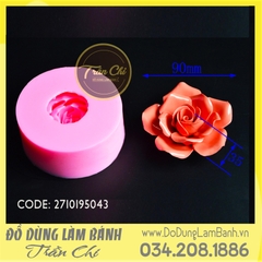 Khuôn silicone hoa HỒNG cánh mỏng xoắn xòe 5 (5043)