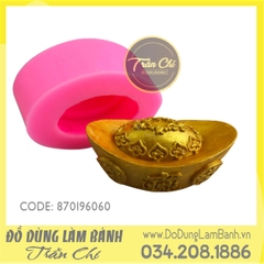 Khuôn silicone Thỏi vàng hoa văn tim, chữ 1c lớn