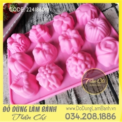 Khuôn silicone vỉ Hoa hình đủ loại 12c (VT1235)