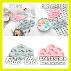 VT1473 - Khuôn silicone vỉ Cầu vồng, Mây, Mưa 11c (21/11)