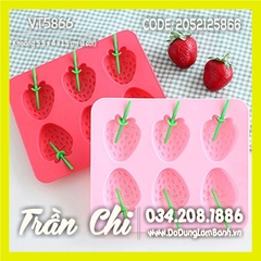 Khuôn silicone vỉ Trái DÂU TÂY 6c TRUNG (VT5866)