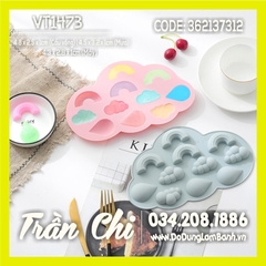 VT1473 - Khuôn silicone vỉ Cầu vồng, Mây, Mưa 11c (21/11)