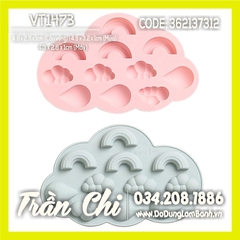 VT1473 - Khuôn silicone vỉ Cầu vồng, Mây, Mưa 11c (21/11)