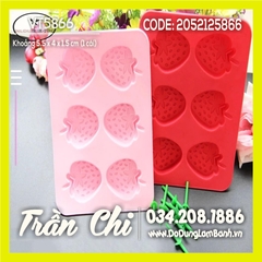 Khuôn silicone vỉ Trái DÂU TÂY 6c TRUNG (VT5866)