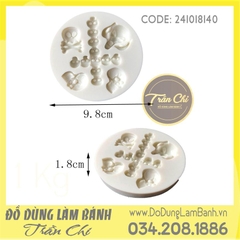 Khuôn silicone Đầu lâu 4c và Thánh Giá - Xám (BEST)