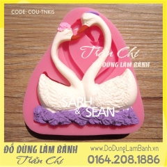 Khuôn silicone Couple thiên nga hôn