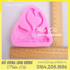 Khuôn silicone Couple thiên nga hôn