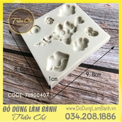 Khuôn silicone Bong bóng tim, môi, nón, hoa, mây - Xám