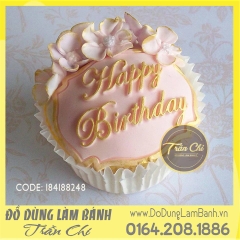 Khuôn silicone Chữ Happy Birthday khung nhọn